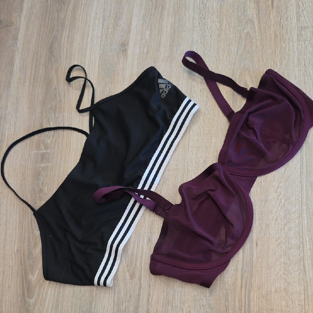 Bra Bundle | Adidas Black Sports Bralette & Cuup Plum Underwire Bra